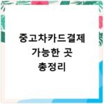 중고차카드결제 가능한 곳 총정리