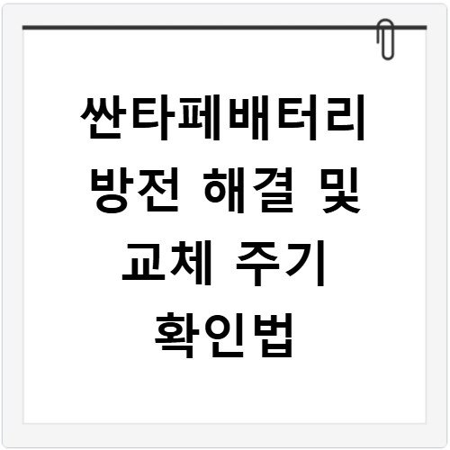 싼타페배터리 방전 해결 및 교체 주기 확인법